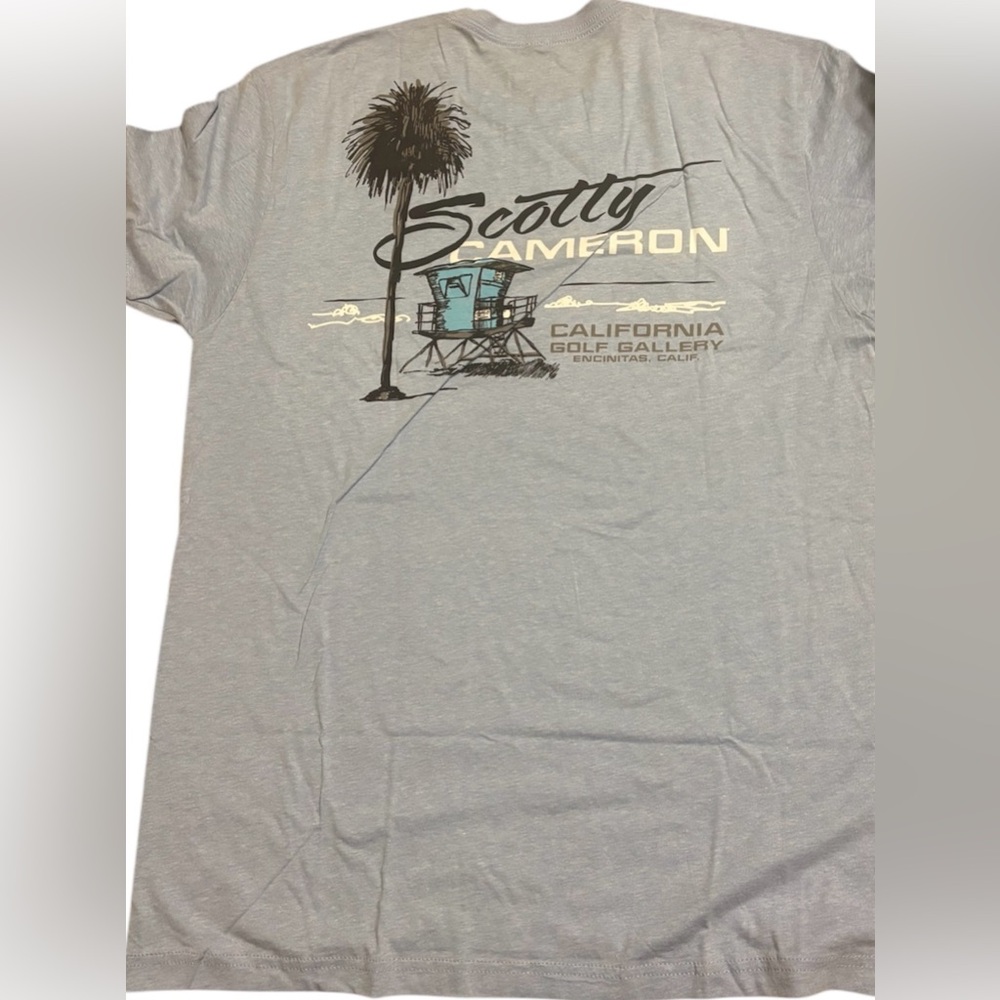 NWT Scotty Cameron Gallery Moonlight Beach Circle T  Tee Shirt Heat Blue M or L